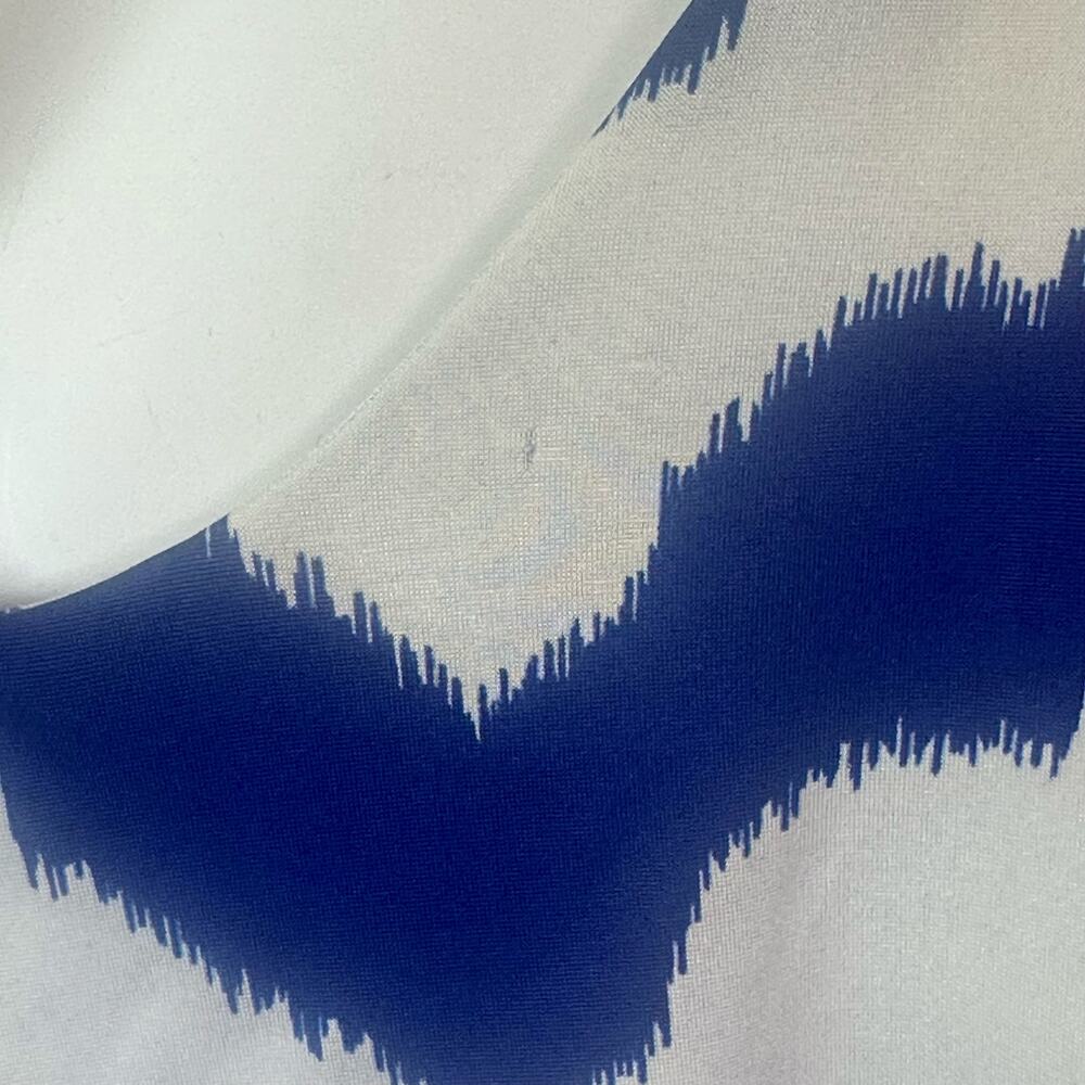 T-Bags Los Angeles Blue and White Chevron Print Jersey Maxi Dress sz XS - Picture 11 of 16